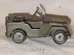 Vintage Old Tin Plate Toy Motor Jeep Car Tri-ang Minic Toys 2068315 England 1940