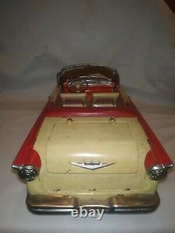 Vintage Old Tin Toy Bandai Friction Powered Tinplate Car Ford Japan 1950 Rare
