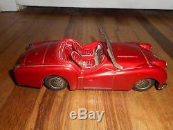 Vintage Original 1950s Bandai Triumph TR-3 Tin Toy Friction Sports Car