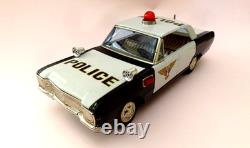 Vintage POLICE CAR STICK SHIFT TIN LITHO B/O by T. N NOMURA JAPAN Boxed 1960's