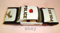 Vintage POLICE CAR STICK SHIFT TIN LITHO B/O by T. N NOMURA JAPAN Boxed 1960's