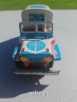 Vintage Pan Am Service Car Tin Litho Friction Toy Jeep Japan 5.75 Y Mark Rare