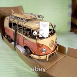 Vintage Pink Tin Toy Van, Retro Car Collectible, Nostalgic Decor