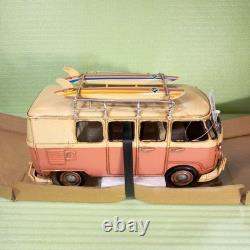 Vintage Pink Tin Toy Van, Retro Car Collectible, Nostalgic Decor