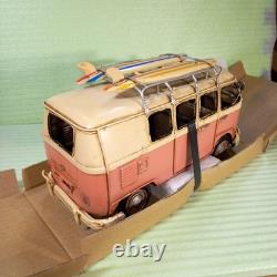 Vintage Pink Tin Toy Van, Retro Car Collectible, Nostalgic Decor