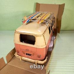Vintage Pink Tin Toy Van, Retro Car Collectible, Nostalgic Decor