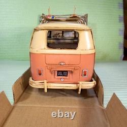 Vintage Pink Tin Toy Van, Retro Car Collectible, Nostalgic Decor
