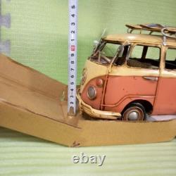Vintage Pink Tin Toy Van, Retro Car Collectible, Nostalgic Decor