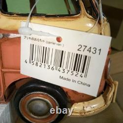 Vintage Pink Tin Toy Van, Retro Car Collectible, Nostalgic Decor
