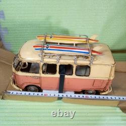 Vintage Pink Tin Toy Van, Retro Car Collectible, Nostalgic Decor