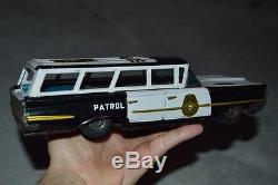 Vintage Police Patrol Car Toy Made in Japan 1950's ORIGINAL TINPLATE