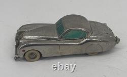 Vintage Prameta Jaguar XK120 Chrome wind-up Model Car With Key made in Germany