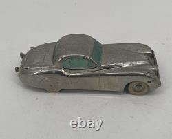Vintage Prameta Jaguar XK120 Chrome wind-up Model Car With Key made in Germany