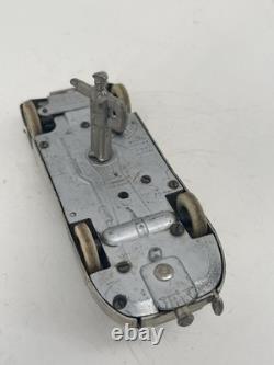 Vintage Prameta Jaguar XK120 Chrome wind-up Model Car With Key made in Germany