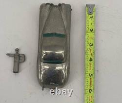 Vintage Prameta Jaguar XK120 Chrome wind-up Model Car With Key made in Germany