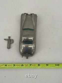 Vintage Prameta Jaguar XK120 Chrome wind-up Model Car With Key made in Germany