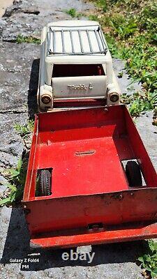 Vintage Pressed Steel Custom Buddy L Station Wagon & Teepee Camper