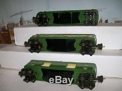 Vintage Prewar Lionel O Gauge State Green Passenger Car Set 2613 & 2614 & 2615