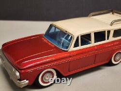 Vintage Rambler 4 Door Station Wagon Red Toy Car USA 1960's Japan