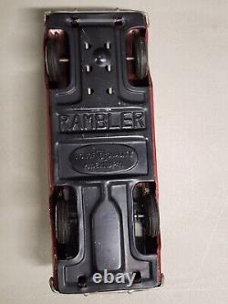 Vintage Rambler 4 Door Station Wagon Red Toy Car USA 1960's Japan