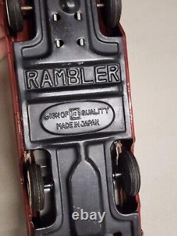 Vintage Rambler 4 Door Station Wagon Red Toy Car USA 1960's Japan