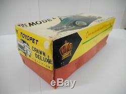 Vintage Rare Bandai Tin Toyopet Crown Deluxe Car #725 Boxed. Japan