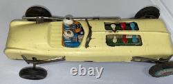 Vintage Rare Marusan Toys Japan Tin Open V-6 Race Car With Two Drivers. Fine 12