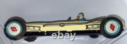 Vintage Rare Marusan Toys Japan Tin Open V-6 Race Car With Two Drivers. Fine 12
