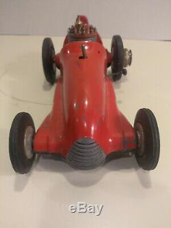 Vintage Real Mccoy Tether Red Race Car Toy Racer Original