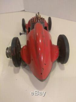 Vintage Real Mccoy Tether Red Race Car Toy Racer Original