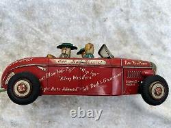 Vintage Remote Line Mar Toys Tin Toy Car College Hot Rod Special Jalopy