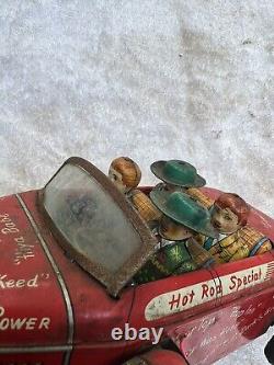 Vintage Remote Line Mar Toys Tin Toy Car College Hot Rod Special Jalopy