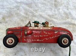 Vintage Remote Line Mar Toys Tin Toy Car College Hot Rod Special Jalopy