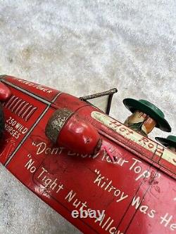 Vintage Remote Line Mar Toys Tin Toy Car College Hot Rod Special Jalopy