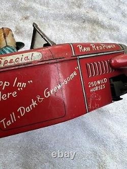 Vintage Remote Line Mar Toys Tin Toy Car College Hot Rod Special Jalopy