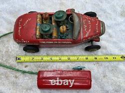 Vintage Remote Line Mar Toys Tin Toy Car College Hot Rod Special Jalopy