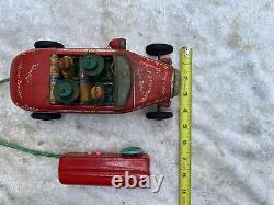 Vintage Remote Line Mar Toys Tin Toy Car College Hot Rod Special Jalopy