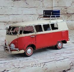 Vintage Reproduction 1966 Decorative Mini Bus Hand Made Metal Masterpiece Figure