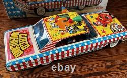 Vintage Rico Spain COCHE MUSICAL CIRCUS Tin Bat/Op Car + Box Works