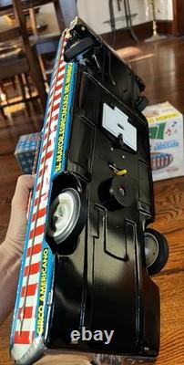 Vintage Rico Spain COCHE MUSICAL CIRCUS Tin Bat/Op Car + Box Works