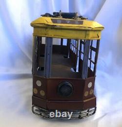 Vintage Russian Ukraine Tram Cable Car Streetcar Tin Toy Replica OOAK Handmade
