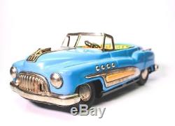 Vintage Scarce 1951 Buick Convertible Large Tin Friction Japanese Toy Car