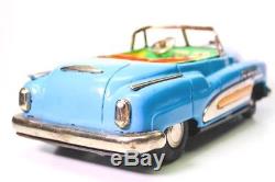 Vintage Scarce 1951 Buick Convertible Large Tin Friction Japanese Toy Car