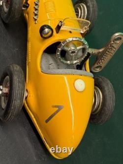 Vintage Schuco 1070 Grand Prix Racer No. 7 Wind-Up Car Tin Toy Germany with Key