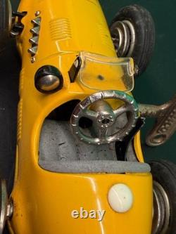 Vintage Schuco 1070 Grand Prix Racer No. 7 Wind-Up Car Tin Toy Germany with Key