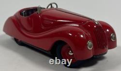 Vintage Schuco Examico 4001 Wind-Up Tin BMW 328 Car Red Works with Key W Germany