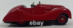 Vintage Schuco Examico 4001 Wind-Up Tin BMW 328 Car Red Works with Key W Germany