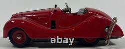 Vintage Schuco Examico 4001 Wind-Up Tin BMW 328 Car Red Works with Key W Germany