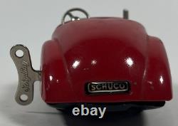 Vintage Schuco Examico 4001 Wind-Up Tin BMW 328 Car Red Works with Key W Germany