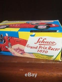 Vintage Schuco Grand Prix Racer Car 1070 Tin Metal German Wind-Up Toy in Box